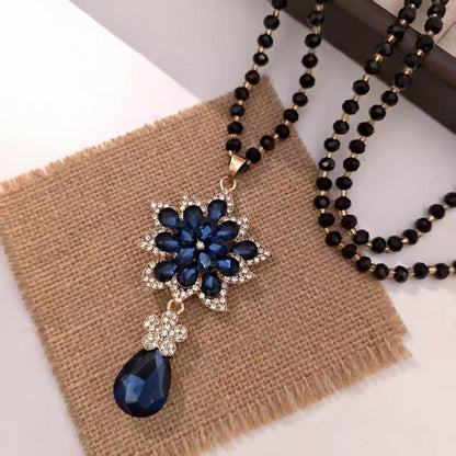 🔥Προσφορά περιορισμένης διάρκειας🔥Αλυσίδα Πουλόβερ Φθινόπωρο/Χειμώνας - Κομψό μενταγιόν κοσμημάτων με κρυστάλλινη αλυσίδα