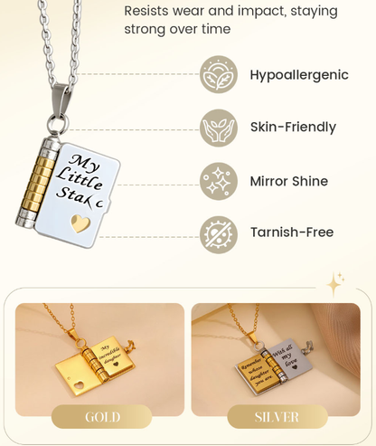 🔥ιδική προσφορά περιορισμένης διάρκειας💎📿Κολιέ My Book, Κατάλληλο για κόρη, γιο ή κοπέλα, Δώρο γενεθλίων, Κοσμήματα αγάπης αποφοίτησης