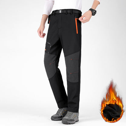 [S-5XL]2025 Νέα φθινοπωρινή και χειμερινή ανδρική αδιάβροχη και ζεστή βελούδινη φόρμα