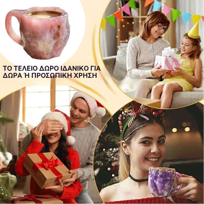 🥰【Αγοράστε 1, πάρτε 1 δώρο】[Υγεία + Κοντά στη φύση] Φλιτζάνι καφέ από ορυκτό κρύσταλλο