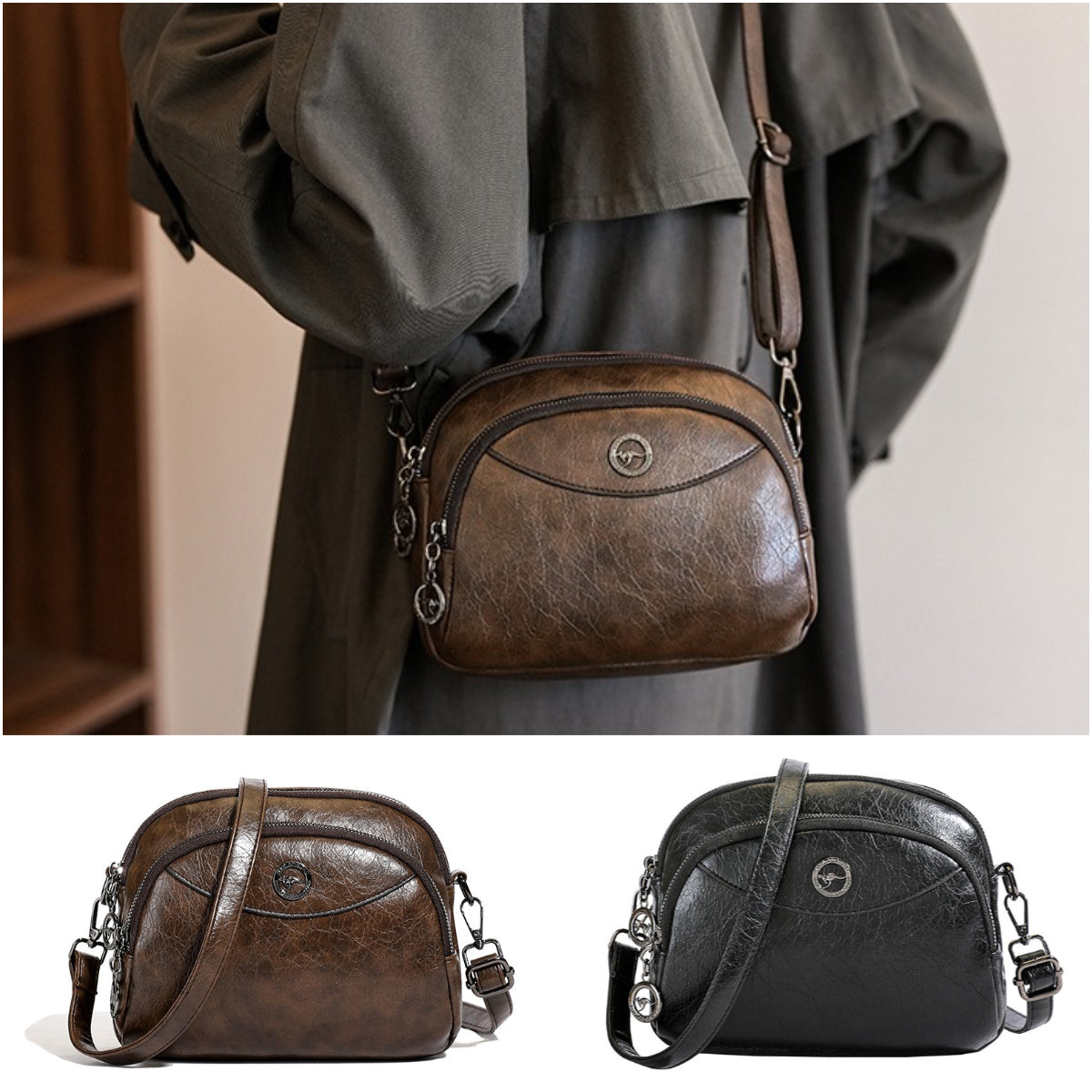 👏🎁Νέου στυλ Δερμάτινη τσάντα πολλαπλών στρώσεων υψηλής ποιότητας