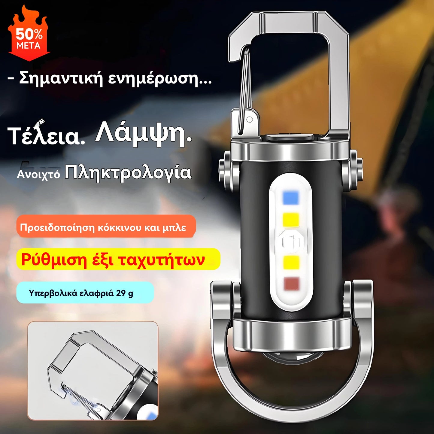 【Αγοράστε 1 και πάρτε 1 δωρεάν】🔥Εξαιρετική προσφορά🔥Μίνι φακός για κλειδί, εξαιρετικά φωτεινός και αδιάβροχος, με απόδοση 1200 lm